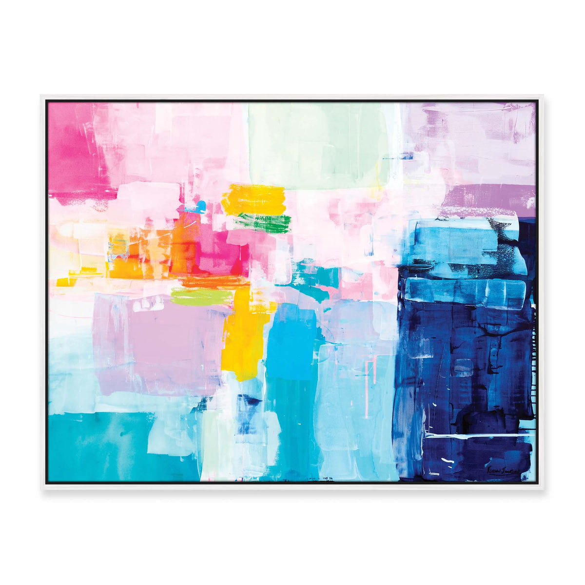 'A Lot Of Happiness' - 60 x 45cm - framed in white