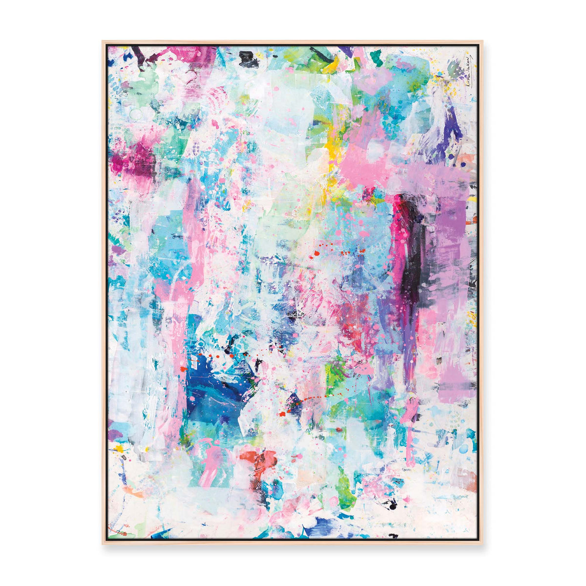 'A Splash Of Summer' - 120 x 90cm - framed in natural timber (portrait)