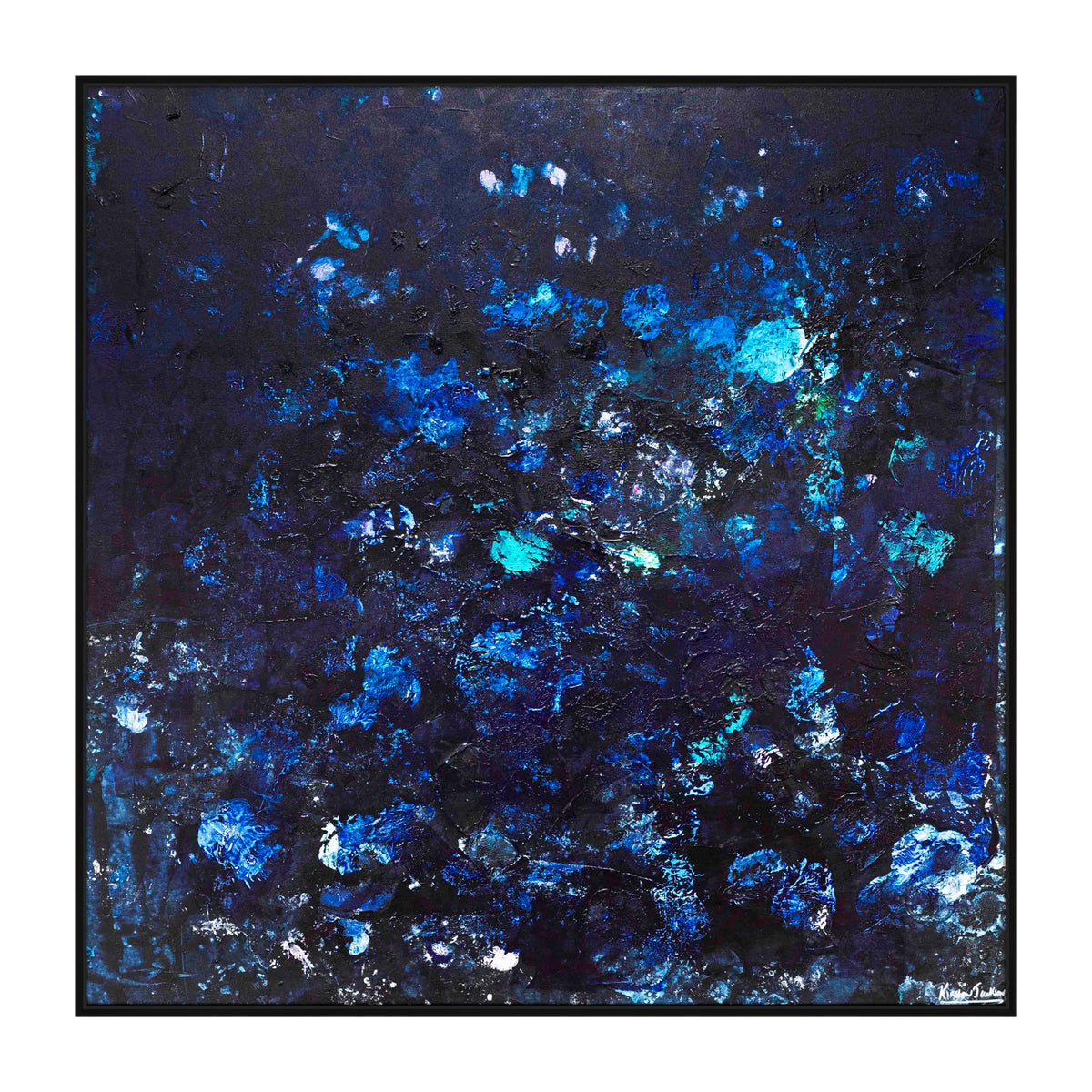 NEW: Blue Tango series 123 x 123cm (framed in black)