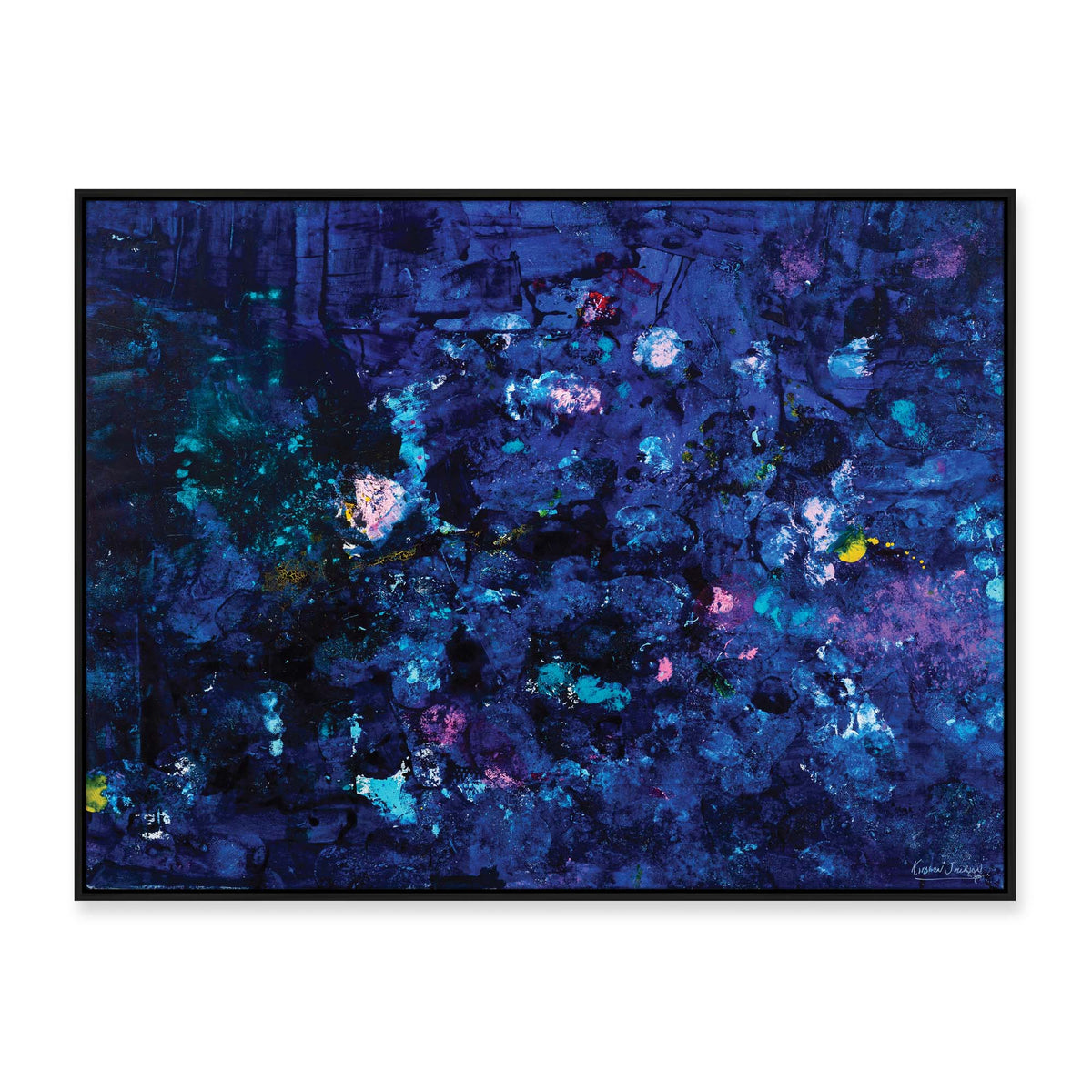 'Blue Love' - 120 x 90cm - framed in black