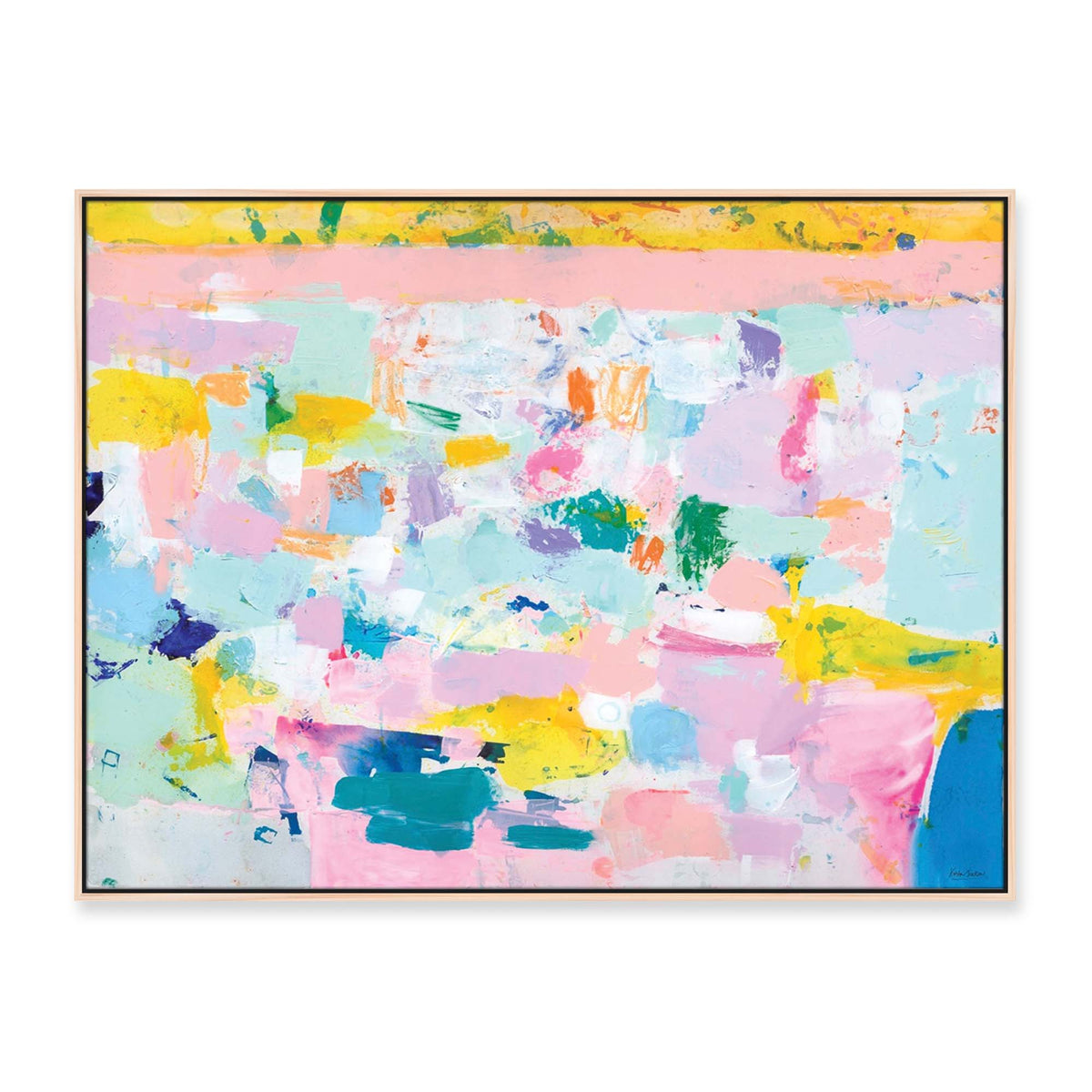 'Dancing All Day' - 120 x 90cm - framed in natural timber