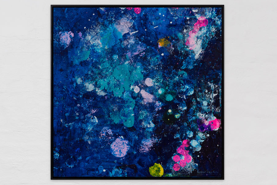 Blue Tango series #2  53cm x 53cm framed in black
